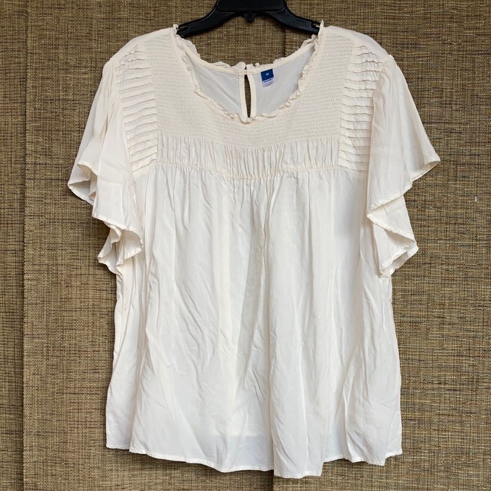 Old Navy off white ruffle sleeve blouse shirt
